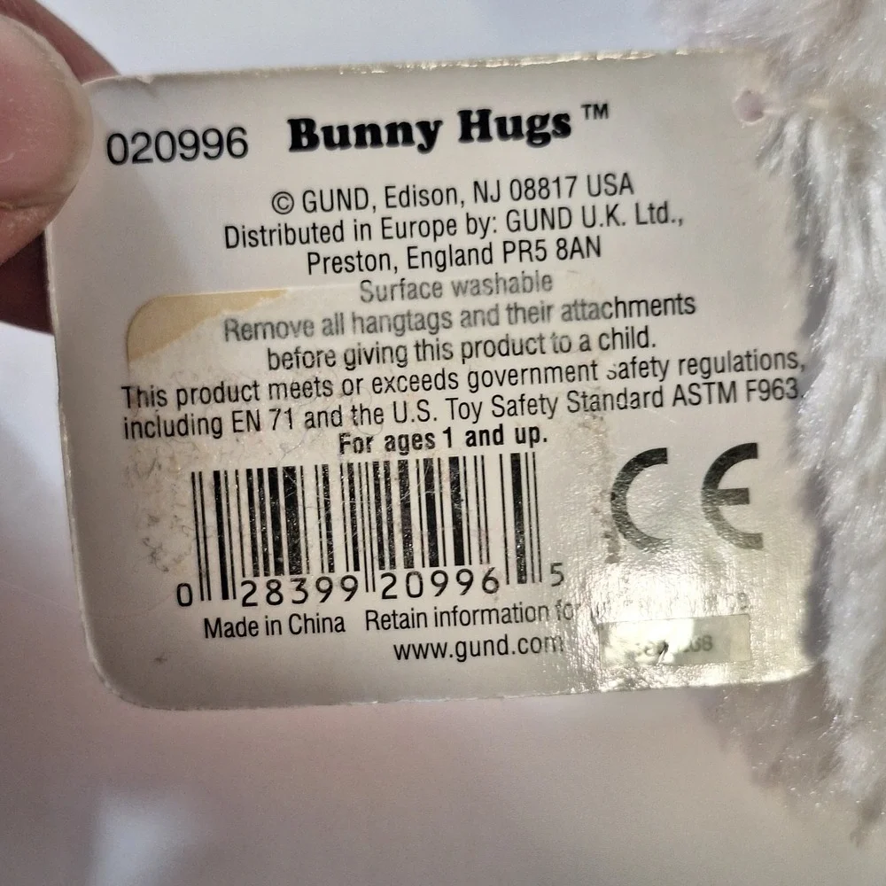 Gund Plush White Easter Bunny Somebunny Loves You Stuffed Animal 16‎ inch